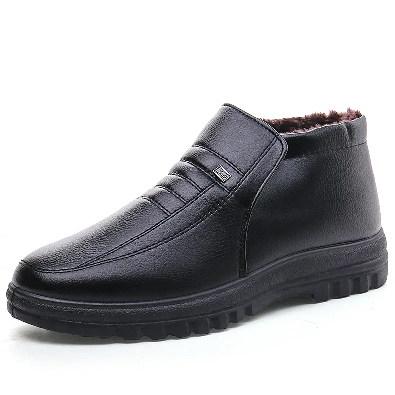 Leather Work Boots - Plus Size Buty Męskie Zimowe Ciepłe