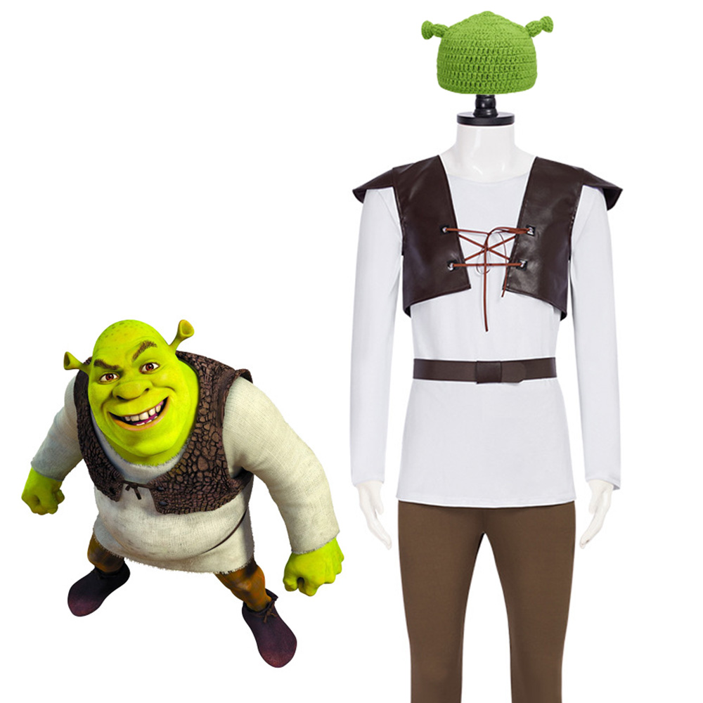 Leather Work Hat - Shrek Cosplay kostiumy zielony kapelusz Shrek