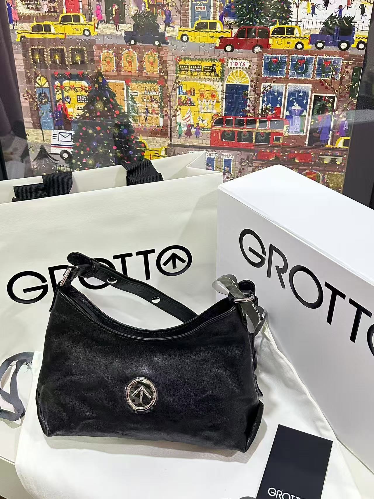 Leather Work Bag Women - Torba na ramię GROTTO Classic Hobo