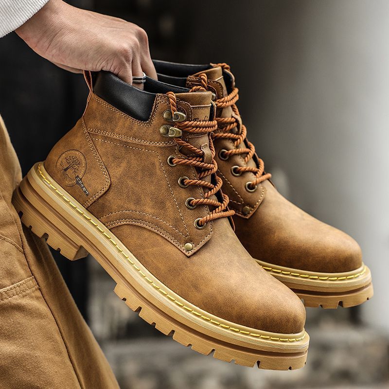 Leather Work Boots - Męskie buty na wiosnę, wygodne buty