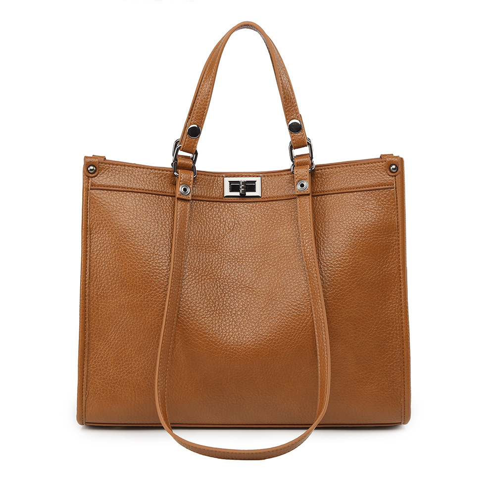 Leather Work Bag Women - Damska torba typu tote o dużej