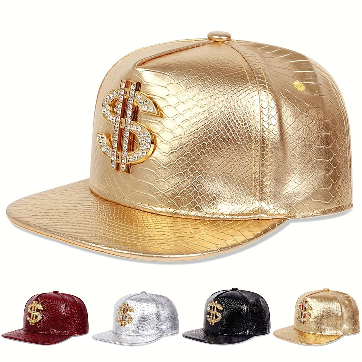 Leather Work Hat - Skórzana Metaliczna Czapka Bejsbolówka z Znakiem