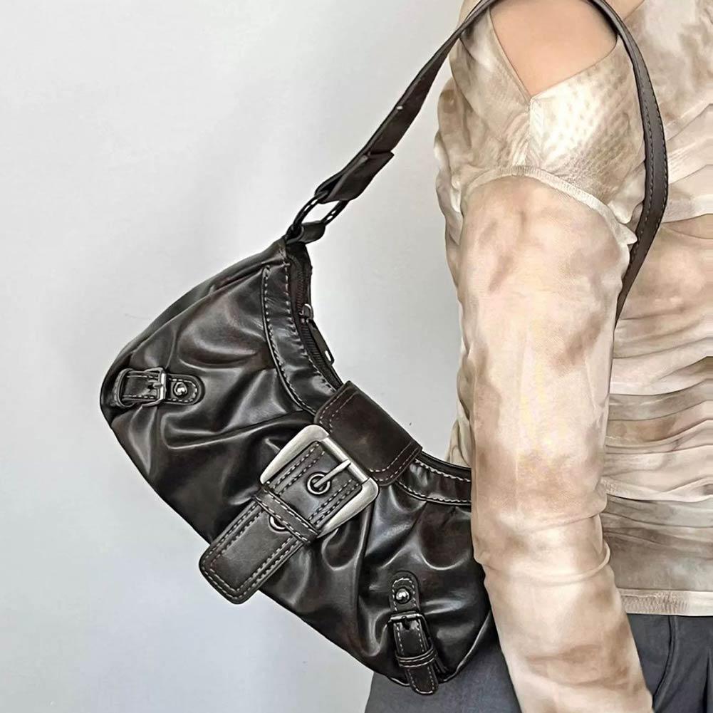 Leather Work Bag Women - Retro torebka na ramię w stylu
