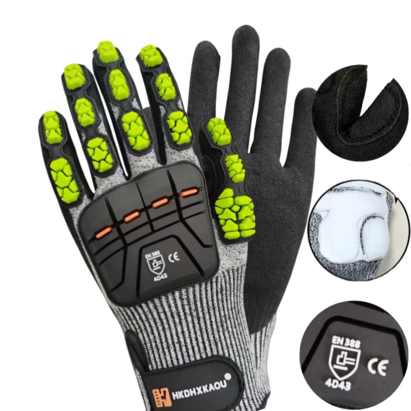 Leatherworking Leveling - Rękawice robocze antywibracyjne, poziom 5 odporności