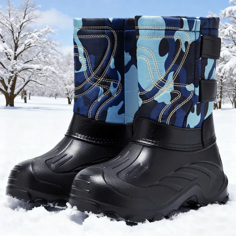 Leather Work Boots - Męskie zimowe buty śniegowce z wysoką