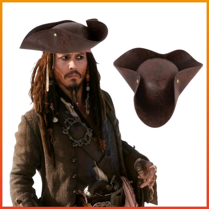 Leather Work Hat - Replika kapelusza tricorn Jacka Sparrowa z