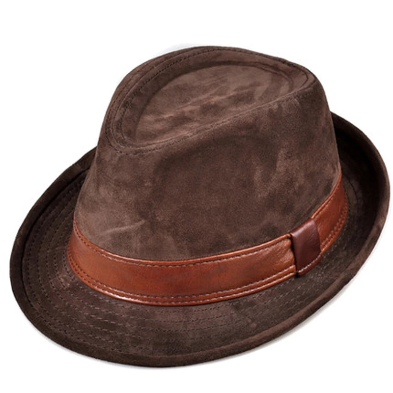 Leather Work Hat - Mężczyźni Prawdziwa skóra Zamsz Skóra bydlęca