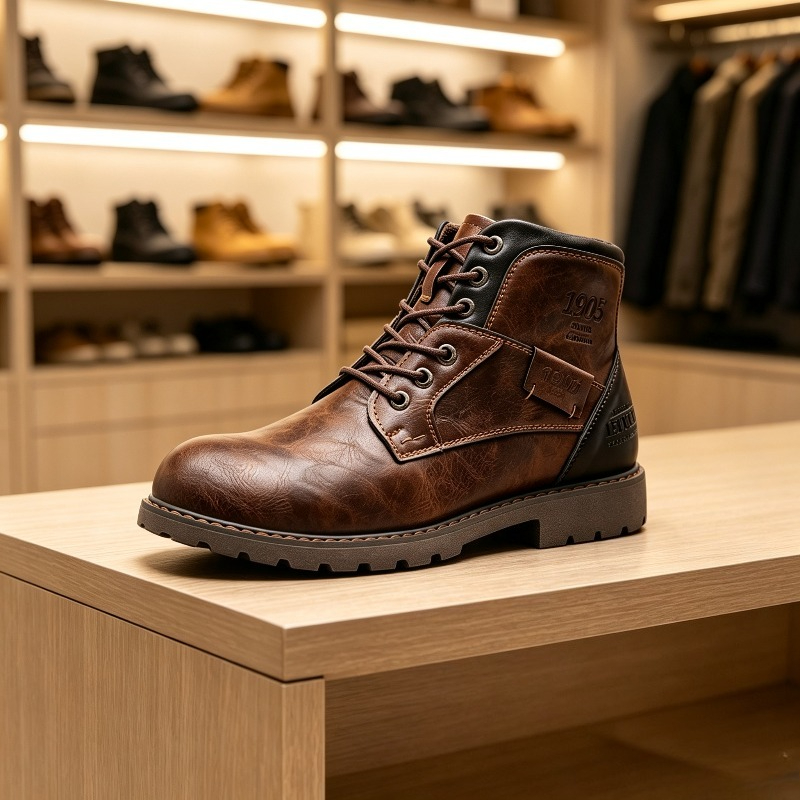 Męskie, skórzane, w stylu vint – Leather Work Boots recenzja i cena