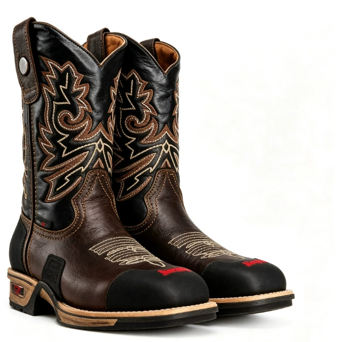 Męskie brązowe, czarne, w styl – Leather Work Western recenzja i cena