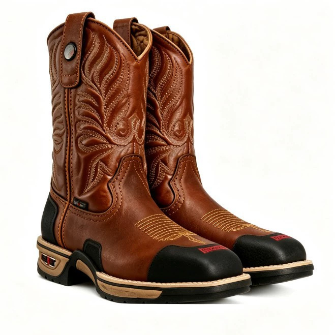 Męskie brązowe, czarne, w styl – Leather Work Western recenzja i cena