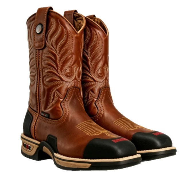 Męskie brązowe, czarne, w styl – Leather Work Western recenzja i cena