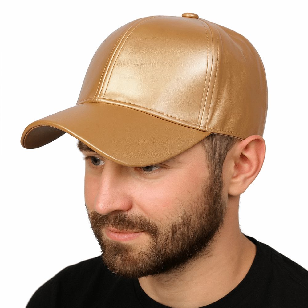 Modna czapka bejsbolówka z PU, – Leather Work Hat recenzja i cena