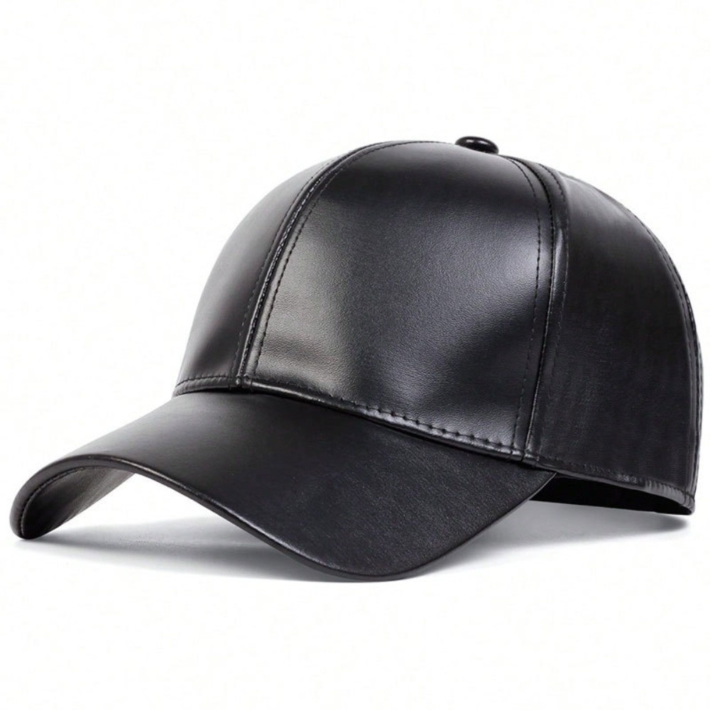 Modna czapka bejsbolówka z PU, – Leather Work Hat recenzja i cena