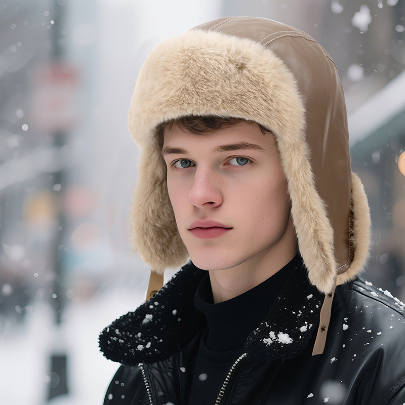 Męskie zimowe ciepłe czapki ty – Leather Work Hat recenzja i cena